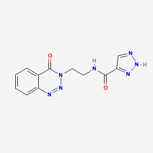 molecular formula C12H11N7O2 B2655446 N-(2-(4-oxobenzo[d][1,2,3]triazin-3(4H)-yl)ethyl)-1H-1,2,3-triazole-5-carboxamide CAS No. 2034506-06-2