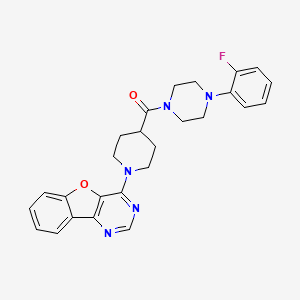 molecular formula C26H26FN5O2 B2655450 4-(4-{[4-(2-氟苯基)哌嗪-1-基]羰基}哌啶-1-基)[1]苯并呋[3,2-d]嘧啶 CAS No. 1113117-58-0