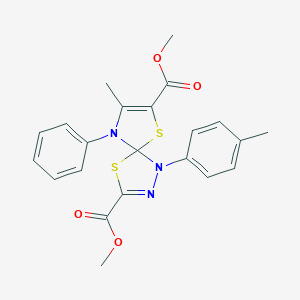 molecular formula C22H21N3O4S2 B265546 Dimethyl 8-methyl-1-(4-methylphenyl)-9-phenyl-4,6-dithia-1,2,9-triazaspiro[4.4]nona-2,7-diene-3,7-dicarboxylate 