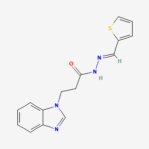 molecular formula C15H14N4OS B2655469 3-(1H-苯并咪唑-1-基)-N'-[(E)-噻吩-2-基亚甲基]丙烷酰肼 CAS No. 518018-69-4