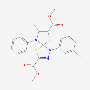 molecular formula C22H21N3O4S2 B265547 Dimethyl 8-methyl-1-(3-methylphenyl)-9-phenyl-4,6-dithia-1,2,9-triazaspiro[4.4]nona-2,7-diene-3,7-dicarboxylate 