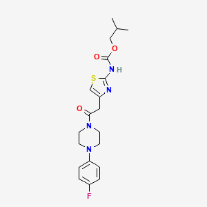 molecular formula C20H25FN4O3S B2655470 Isobutyl (4-(2-(4-(4-fluorophenyl)piperazin-1-yl)-2-oxoethyl)thiazol-2-yl)carbamate CAS No. 946285-12-7
