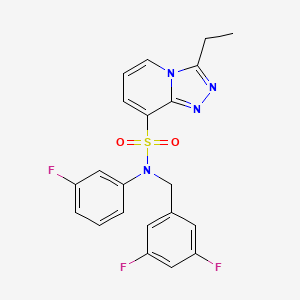 molecular formula C21H17F3N4O2S B2655471 N-[(3,5-difluorophenyl)methyl]-3-ethyl-N-(3-fluorophenyl)-[1,2,4]triazolo[4,3-a]pyridine-8-sulfonamide CAS No. 1251671-26-7