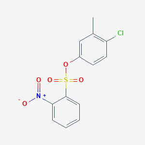 molecular formula C13H10ClNO5S B2655473 4-Chloro-3-methylphenyl 2-nitrobenzene-1-sulfonate CAS No. 356079-94-2