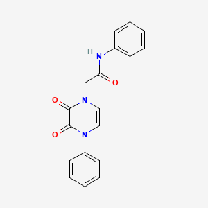 molecular formula C18H15N3O3 B2655476 2-(2,3-dioxo-4-phenyl-3,4-dihydropyrazin-1(2H)-yl)-N-phenylacetamide CAS No. 899213-26-4