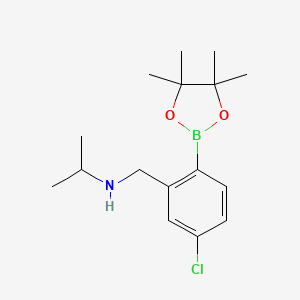 molecular formula C16H25BClNO2 B2655478 4-Chloro-2-(isopropylaminomethyl)phenylboronic acid, pinacol ester CAS No. 2096336-54-6