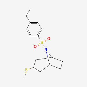 molecular formula C16H23NO2S2 B2655480 (1R,5S)-8-((4-ethylphenyl)sulfonyl)-3-(methylthio)-8-azabicyclo[3.2.1]octane CAS No. 1795298-52-0