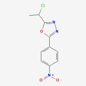 molecular formula C10H8ClN3O3 B2655483 2-(1-Chloroethyl)-5-(4-nitrophenyl)-1,3,4-oxadiazole CAS No. 847837-42-7