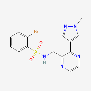 molecular formula C15H14BrN5O2S B2655484 2-bromo-N-((3-(1-methyl-1H-pyrazol-4-yl)pyrazin-2-yl)methyl)benzenesulfonamide CAS No. 2034614-56-5