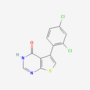 molecular formula C12H6Cl2N2OS B2655486 5-(2,4-Dichlorophenyl)thieno[2,3-d]pyrimidin-4(3H)-one CAS No. 339369-75-4