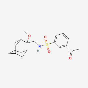 molecular formula C20H27NO4S B2655490 3-acetyl-N-(((1R,3S,5r,7r)-2-methoxyadamantan-2-yl)methyl)benzenesulfonamide CAS No. 1797727-33-3