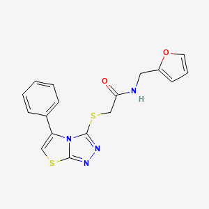 molecular formula C17H14N4O2S2 B2655491 N-(2-furylmethyl)-2-[(5-phenyl[1,3]thiazolo[2,3-c][1,2,4]triazol-3-yl)thio]acetamide CAS No. 671199-63-6