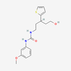 molecular formula C17H22N2O3S B2655495 3-[5-Hydroxy-3-(thiophen-2-yl)pentyl]-1-(3-methoxyphenyl)urea CAS No. 2097872-72-3