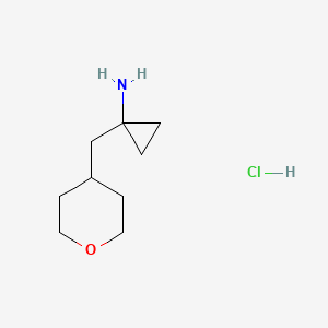 molecular formula C9H18ClNO B2655498 1-[(Tetrahydro-2H-pyran-4-yl)methyl]cyclopropanamine hydrochloride CAS No. 2251054-40-5