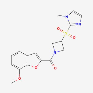 (7-methoxybenzofuran-2-yl)(3-((1-methyl-1H-imidazol-2-yl)sulfonyl)azetidin-1-yl)methanone
