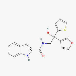 molecular formula C19H16N2O3S B2655516 N-(2-(furan-3-yl)-2-hydroxy-2-(thiophen-2-yl)ethyl)-1H-indole-2-carboxamide CAS No. 2034238-36-1