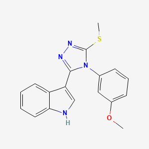 molecular formula C18H16N4OS B2655523 3-(4-(3-甲氧基苯基)-5-(甲硫基)-4H-1,2,4-三唑-3-基)-1H-吲哚 CAS No. 852145-37-0