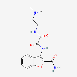 molecular formula C15H18N4O4 B2655538 N1-(2-carbamoylbenzofuran-3-yl)-N2-(2-(dimethylamino)ethyl)oxalamide CAS No. 899754-94-0