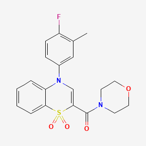 molecular formula C20H19FN2O4S B2655548 (4-(4-氟-3-甲基苯基)-1,1-二氧化-4H-苯并[b][1,4]噻嗪-2-基)(吗啉代)甲烷酮 CAS No. 1251612-53-9