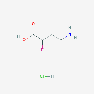 molecular formula C5H11ClFNO2 B2655550 4-Amino-2-fluoro-3-methylbutanoic acid;hydrochloride CAS No. 2305252-65-5