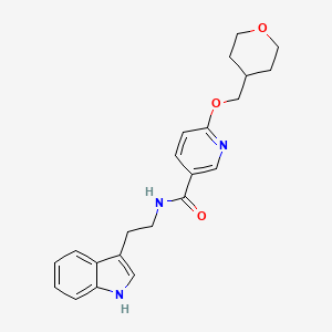 N-(2-(1H-indol-3-yl)ethyl)-6-((tetrahydro-2H-pyran-4-yl)methoxy)nicotinamide