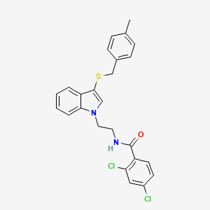 molecular formula C25H22Cl2N2OS B2655557 2,4-dichloro-N-[2-[3-[(4-methylphenyl)methylsulfanyl]indol-1-yl]ethyl]benzamide CAS No. 532975-27-2