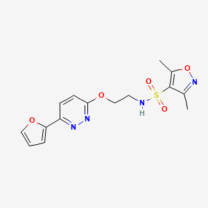 molecular formula C15H16N4O5S B2655559 N-(2-((6-(furan-2-yl)pyridazin-3-yl)oxy)ethyl)-3,5-dimethylisoxazole-4-sulfonamide CAS No. 920360-69-6