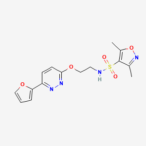 molecular formula C15H16N4O5S B2655559 N-(2-((6-(呋喃-2-基)吡啶嗪-3-基)氧基)乙基)-3,5-二甲基异恶唑-4-磺酰胺 CAS No. 920360-69-6