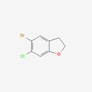 molecular formula C8H6BrClO B2655562 5-溴-6-氯-2,3-二氢苯并[b]呋喃 CAS No. 1345120-02-6