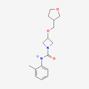 molecular formula C16H22N2O3 B2655565 3-((四氢呋喃-3-基)甲氧基)-N-(邻甲苯基)氮杂环丁-1-甲酰胺 CAS No. 2320577-32-8