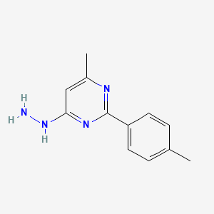 molecular formula C12H14N4 B2655567 [6-Methyl-2-(4-methylphenyl)pyrimidin-4-yl]hydrazine CAS No. 928709-62-0