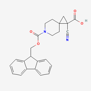 B2655569 2-Cyano-6-(9H-fluoren-9-ylmethoxycarbonyl)-6-azaspiro[2.5]octane-2-carboxylic acid CAS No. 2138387-52-5