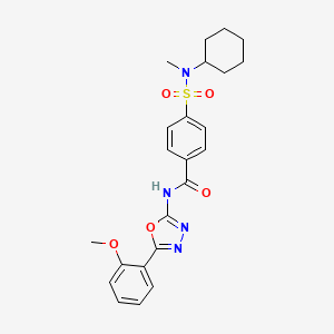 molecular formula C23H26N4O5S B2655572 4-[环己基(甲基)磺酰胺基]-N-[5-(2-甲氧苯基)-1,3,4-恶二唑-2-基]苯甲酰胺 CAS No. 501351-99-1