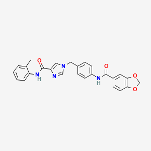 1-{[4-(2H-1,3-benzodioxole-5-amido)phenyl]methyl}-N-(2-methylphenyl)-1H-imidazole-4-carboxamide