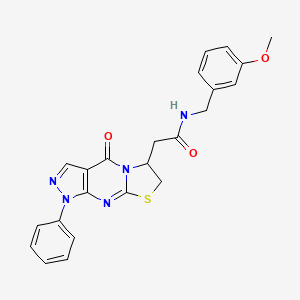 molecular formula C23H21N5O3S B2655581 N-(3-methoxybenzyl)-2-(4-oxo-1-phenyl-1,4,6,7-tetrahydropyrazolo[3,4-d]thiazolo[3,2-a]pyrimidin-6-yl)acetamide CAS No. 941958-02-7