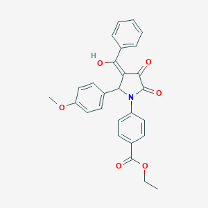 molecular formula C27H23NO6 B265560 ethyl 4-[(3E)-3-[hydroxy(phenyl)methylidene]-2-(4-methoxyphenyl)-4,5-dioxopyrrolidin-1-yl]benzoate 