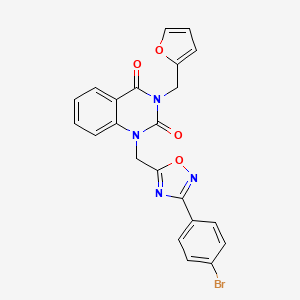molecular formula C22H15BrN4O4 B2655601 1-((3-(4-bromophenyl)-1,2,4-oxadiazol-5-yl)methyl)-3-(furan-2-ylmethyl)quinazoline-2,4(1H,3H)-dione CAS No. 1207036-57-4