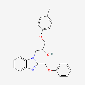 molecular formula C24H24N2O3 B2655605 1-(4-methylphenoxy)-3-[2-(phenoxymethyl)-1H-benzimidazol-1-yl]propan-2-ol CAS No. 1019140-29-4