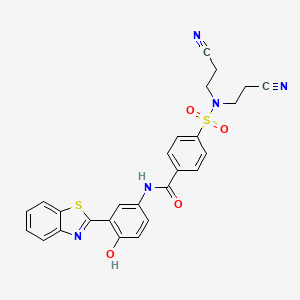 N-(3-(benzo[d]thiazol-2-yl)-4-hydroxyphenyl)-4-(N,N-bis(2-cyanoethyl)sulfamoyl)benzamide