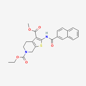 6-O-ethyl 3-O-methyl 2-(naphthalene-2-carbonylamino)-5,7-dihydro-4H-thieno[2,3-c]pyridine-3,6-dicarboxylate