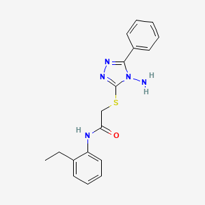 2-[(4-amino-5-phenyl-1,2,4-triazol-3-yl)sulfanyl]-N-(2-ethylphenyl)acetamide