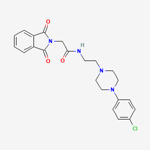 molecular formula C22H23ClN4O3 B2655618 N-(2-(4-(4-chlorophenyl)piperazin-1-yl)ethyl)-2-(1,3-dioxoisoindolin-2-yl)acetamide CAS No. 1049471-80-8