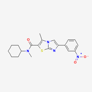 molecular formula C20H22N4O3S B2655619 N-环己基-N,3-二甲基-6-(3-硝基苯基)咪唑并[2,1-b][1,3]噻唑-2-甲酰胺 CAS No. 852135-25-2
