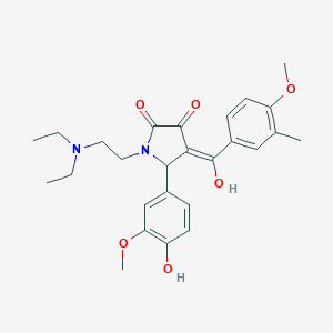 molecular formula C26H32N2O6 B265562 1-[2-(diethylamino)ethyl]-3-hydroxy-5-(4-hydroxy-3-methoxyphenyl)-4-(4-methoxy-3-methylbenzoyl)-1,5-dihydro-2H-pyrrol-2-one 