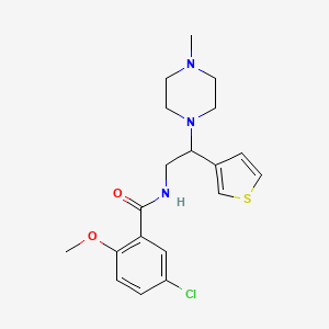 molecular formula C19H24ClN3O2S B2655621 5-chloro-2-methoxy-N-(2-(4-methylpiperazin-1-yl)-2-(thiophen-3-yl)ethyl)benzamide CAS No. 946199-13-9