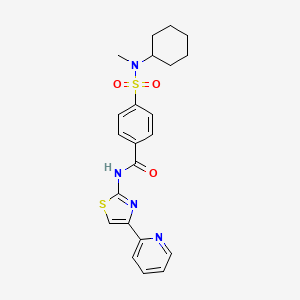 4-(N-cyclohexyl-N-methylsulfamoyl)-N-(4-(pyridin-2-yl)thiazol-2-yl)benzamide