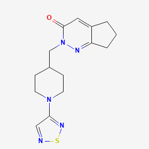 molecular formula C15H19N5OS B2655629 2-{[1-(1,2,5-thiadiazol-3-yl)piperidin-4-yl]methyl}-2H,3H,5H,6H,7H-cyclopenta[c]pyridazin-3-one CAS No. 2097917-91-2