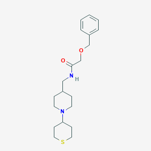 molecular formula C20H30N2O2S B2655630 2-(苯甲氧基)-N-((1-(四氢-2H-硫代吡喃-4-基)哌啶-4-基)甲基)乙酰胺 CAS No. 2034287-93-7