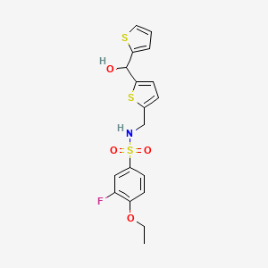 4-ethoxy-3-fluoro-N-((5-(hydroxy(thiophen-2-yl)methyl)thiophen-2-yl)methyl)benzenesulfonamide