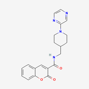 2-oxo-N-((1-(pyrazin-2-yl)piperidin-4-yl)methyl)-2H-chromene-3-carboxamide